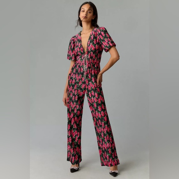 NWT! Anthropologie WAYF Floral Tie-Front Jumpsuit - Size...